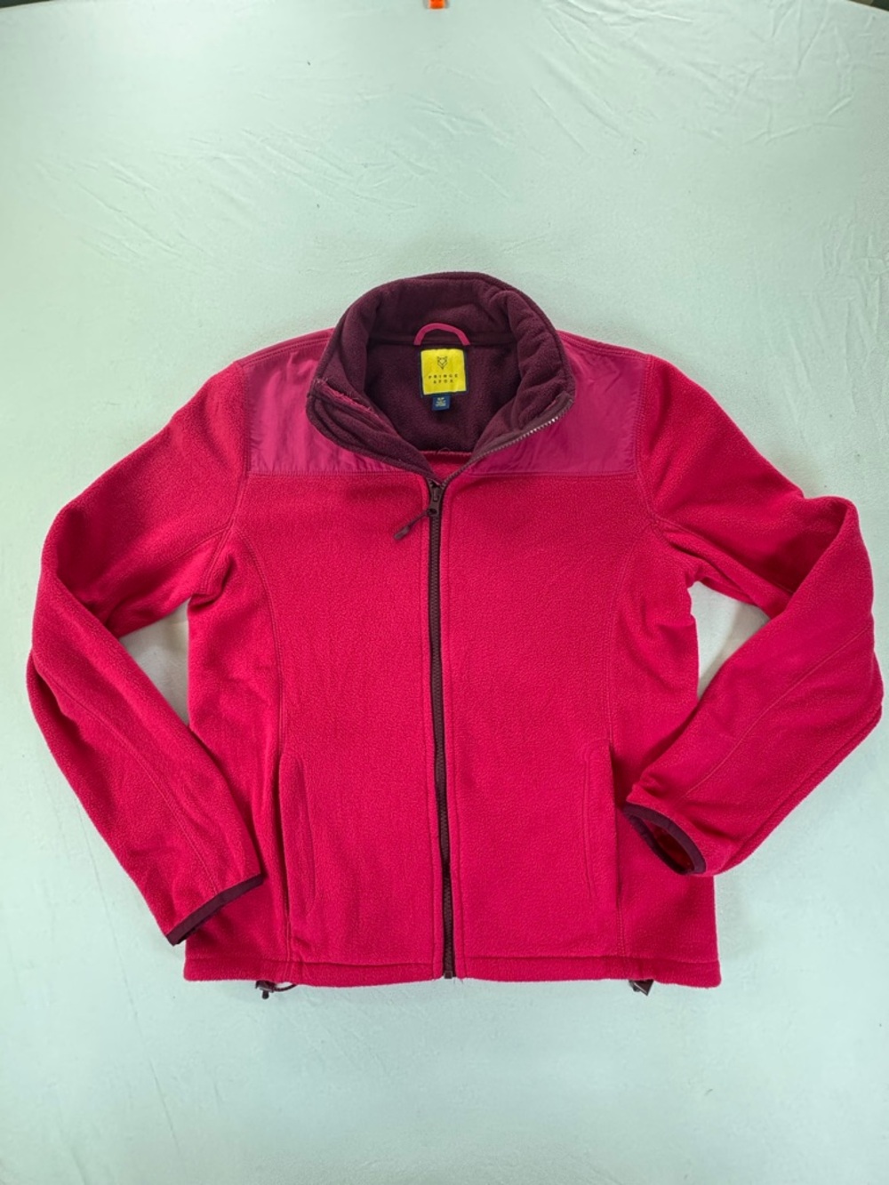 Prince & Fox Womens Pink Fleece Jacket Small Full Zip Mock Neck